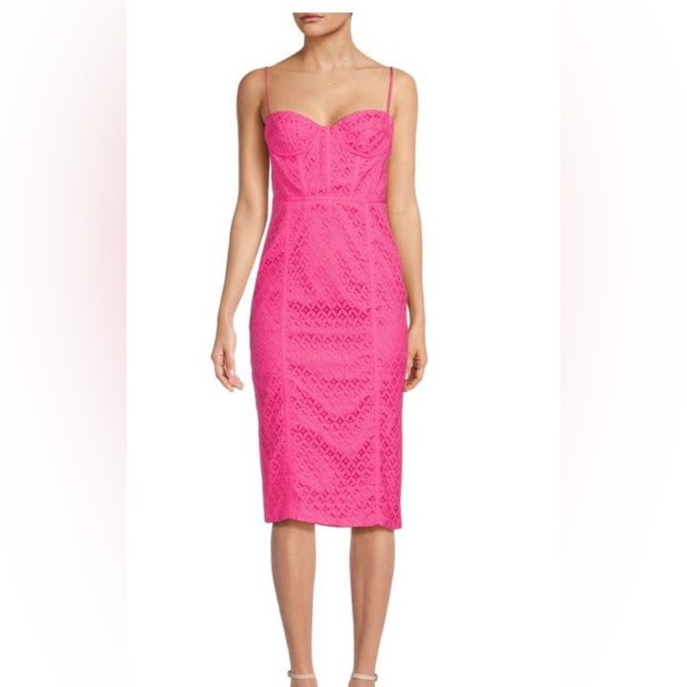 Bardot -Charley Lace Sweetheart Neckline Midi Dress